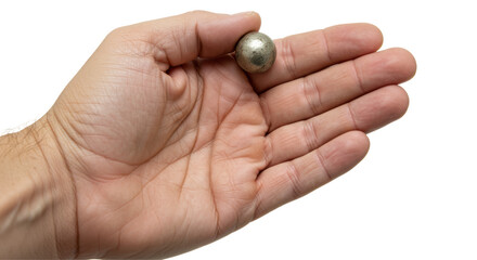 Isolated Hand Holding Metal Ball Bearing Engineering