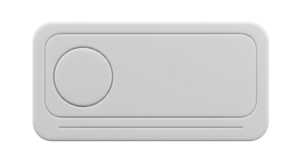 Isolated Blank Toggle Switch Button in Neutral Gray