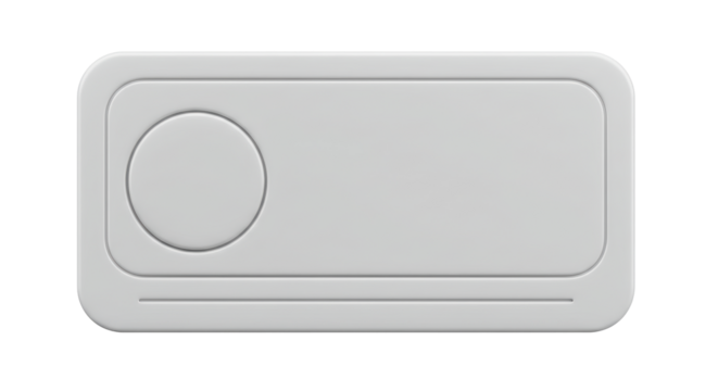 Isolated Blank Toggle Switch Button in Neutral Gray