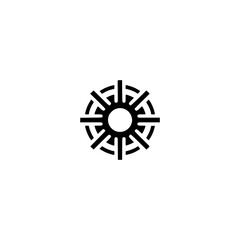 Obraz premium Abstract Sun Symbol: Minimalist Black Icon on Light Background