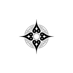 Fototapeta premium Minimalist Geometric Starburst Icon Design on White Background