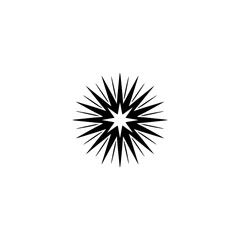 Obraz premium Geometric Starburst Logo on White, Minimalist Design