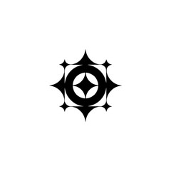 Geometric Black Starburst Logo on White, Minimalist Design