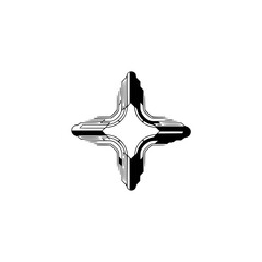 Fototapeta premium Geometric Black and White Starburst Design on White Background