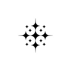 Geometric Starburst Cluster Logo Element on White Background