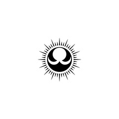 Fototapeta premium Black and White Rebel Alliance Symbol on White Background
