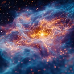 Obraz premium Captivating Cosmic Nebula with Bright Star Formation in Space
