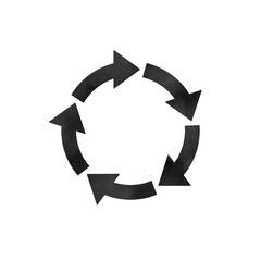 Flow Arrows Icon &ndash; Five Arrows (Black Watercolor)