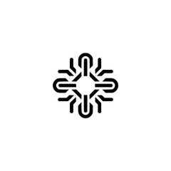Geometric Black and White Abstract Logo/Icon on Neutral Background