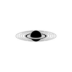 Minimalist Saturn Planet Illustration on White Background