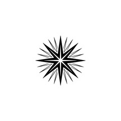 Obraz premium Minimalist Geometric Starburst Logo Design, Black & White, Isolated