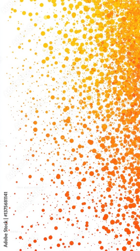 Poster Radiant Halftone Pattern: Golden Gradient with Dots on White Background for Abstract Design