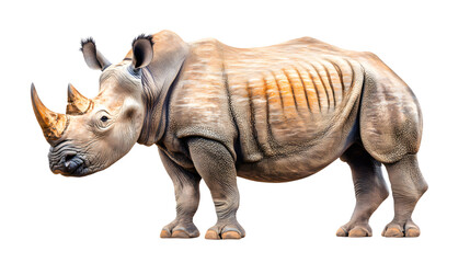 Fototapeta premium Majestic White Rhinoceros Powerful African Wildlife Detailed Profile View