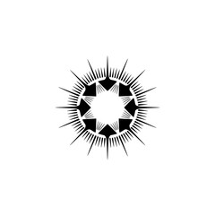 Fototapeta premium Abstract Sunburst Emblem on White Background