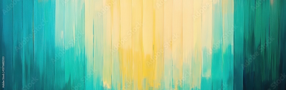 Poster Abstract paint strokes create a teal and yellow gradient background with a soft, textured effect.