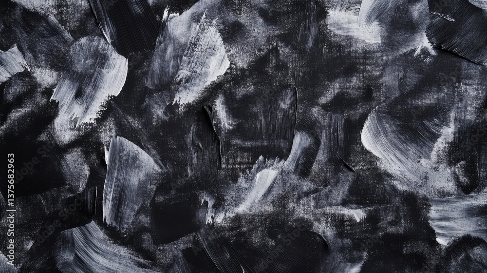 Poster Abstract Charcoal Texture with White Smudges: Modern Art Background for Design and Creative Projects