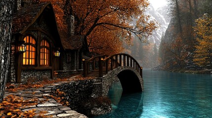 Autumnal Cottage by the River: A Serene Escape