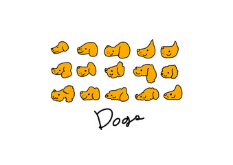 いろいろな犬の横顔セット