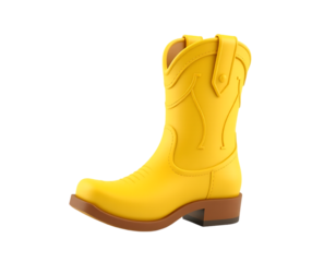 Yellow Cowboy Boot Isolated on White Background