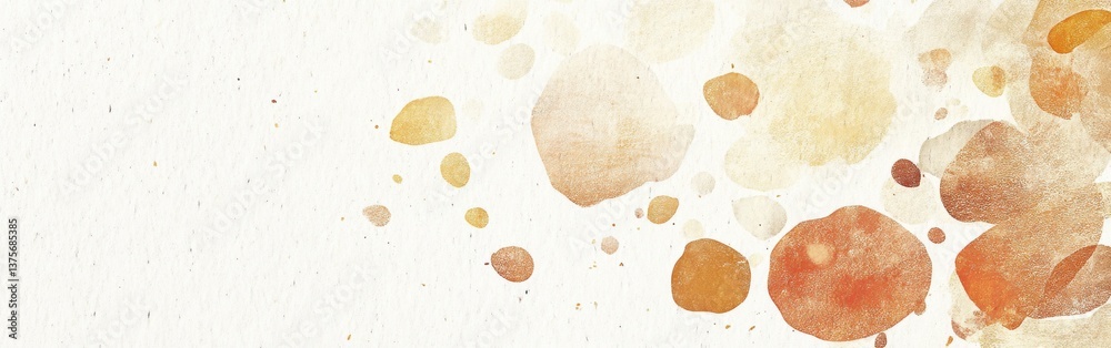 Poster muted brown and ochre colored pencil strokes and blotches on paper create an abstract design with ru