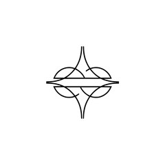 Fototapeta premium Minimalist Geometric Symbol, Clean Lines on Light Gray Background