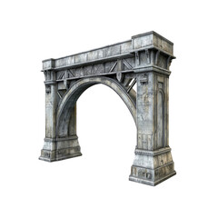 Architectural Stone Archway Render - Medieval Style Bridge Entrance