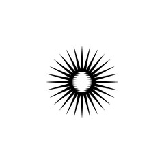 Obraz premium Abstract Sunburst Logo in Black & White on a Minimalist Background