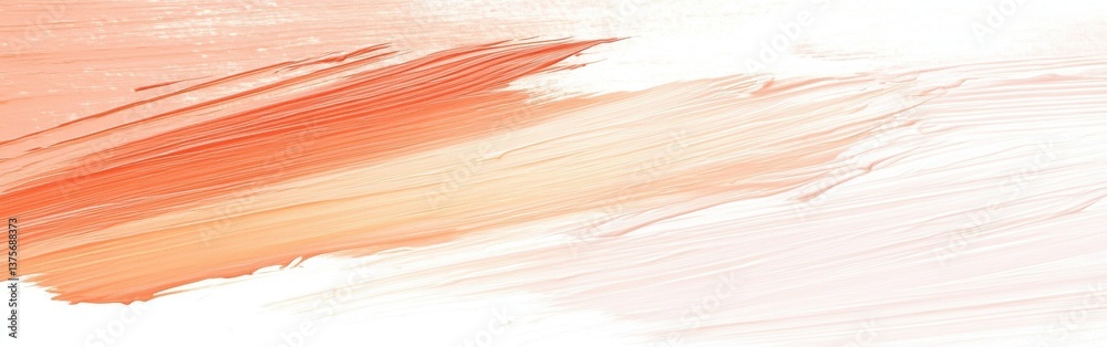 Poster Smooth pencil strokes with a gradient transitioning from vibrant orange to soft peach on a pristine white backdrop