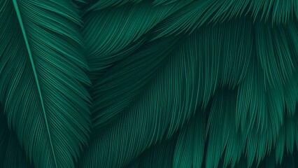 Beautiful Dark Green Feather Texture Background