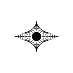 Fototapeta premium Abstract Geometric Eye Logo: Black on White Minimalist Design
