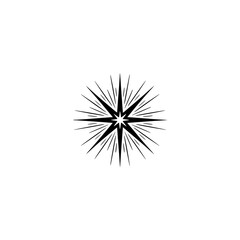 Fototapeta premium Starburst Illustration: Minimalist Black Icon on White Background