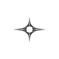 Fototapeta premium Minimalist Geometric Starburst Logo Design on White Background