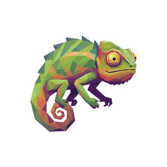 Geometric Chameleon Vector Illustration