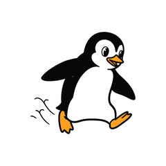 Running Penguin Vector Illustration