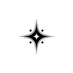Fototapeta premium Minimalist Starburst Logo in Black on White, Modern Design