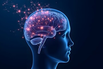 Obraz premium 3d model of the brain illustration