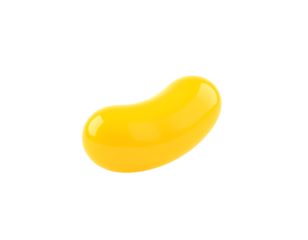 Yellow Jelly Bean Isolated on Transparent Background
