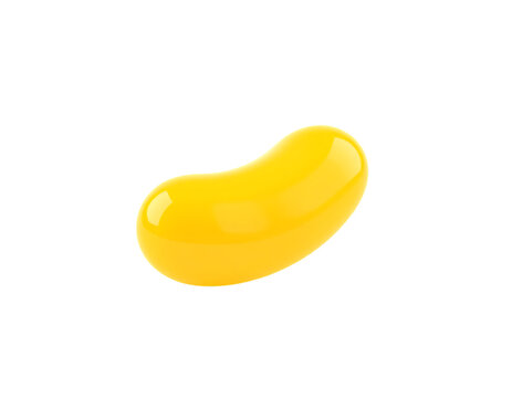 Yellow Jelly Bean Isolated on Transparent Background