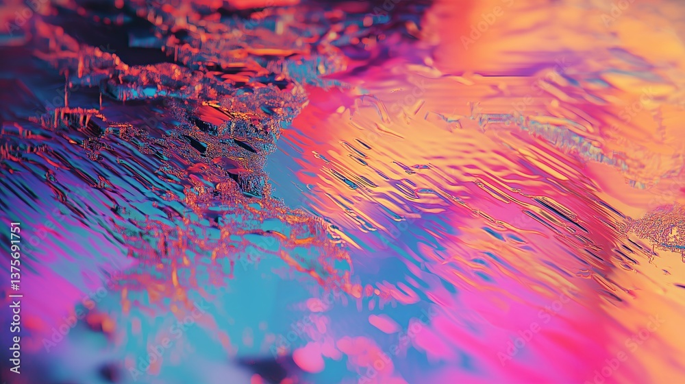 Poster A digital glitch effect where patterns distort in a mesmerizing way