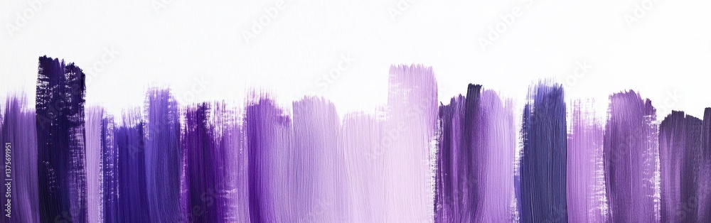 Poster artistic gradient of purple brushstrokes on a white canvas- abstract background concept