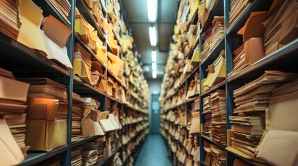 Long row of books displaying organized knowledge resources for ai document sorting solutions and information management