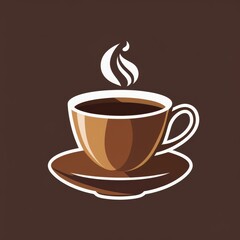 Obraz premium logo featuring a coffee cup