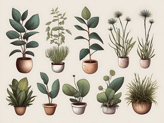 Floral and Leaf Hand-Drawn Vector Collection