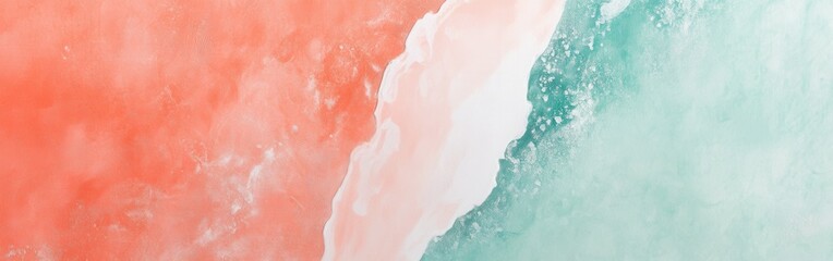 Fototapeta premium Elegant coral to mint transitions with irregular textures for abstract art and modern design applications