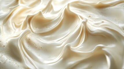 Obraz premium Creamy Whipped Cream Texture Background Closeup Image Soft Smooth and Delicious Dessert Topping