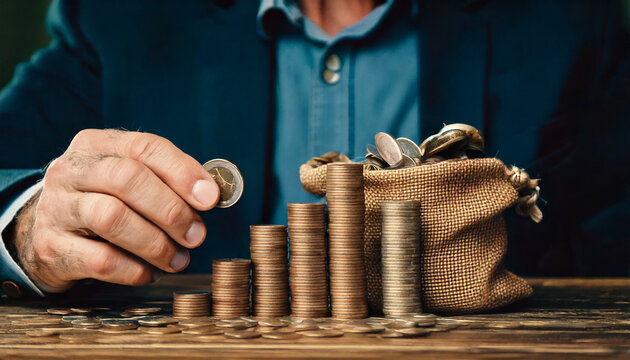Concepto ahorrar dinero para la jubilaci&oacute;n. Econom&iacute;a, divisa, ahorro, hucha, AF