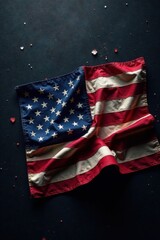 American flag on black background with subtle texture, dark, america, texture