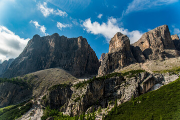 Beautiful mountain landscape. View of the Italian Dolomites in South Tyrol, included on the UNESCO list.