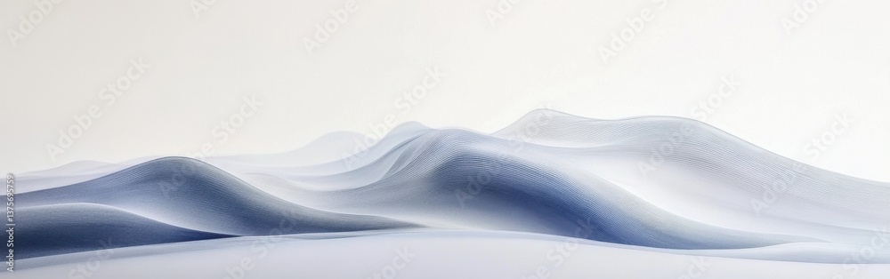 Poster abstract white background with faint pencil stroke waves, delicate layered texture in a serene and e