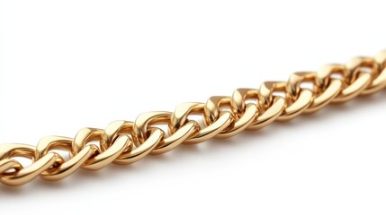 Obraz premium Close up shot of a luxurious gold chain necklace isolated on white background perfect for jewelry advertising